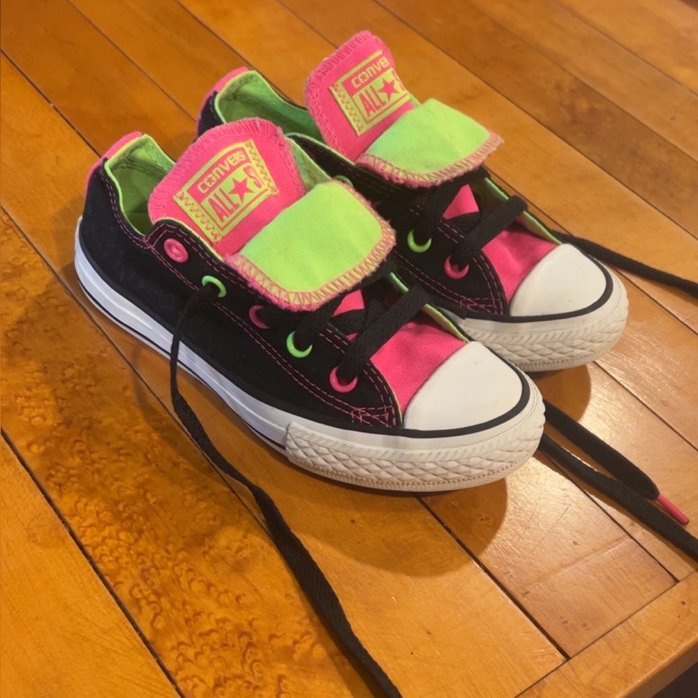 Converse Pink and Green Sneakers Classic Style